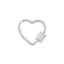 " Zlatka" Замок " карабин" декоративный " сердце" FMK- V02 18 х 19 мм 1 шт №01 под серебро